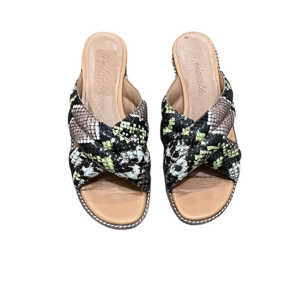 Madewell Snakeskin Embossed Slide Leather SandalSz 5.5